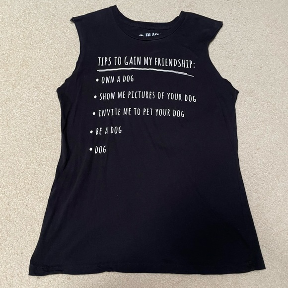 Hot Topic Black Matter Dog Lover Black Muscle Tee Tank Top - Picture 1 of 3